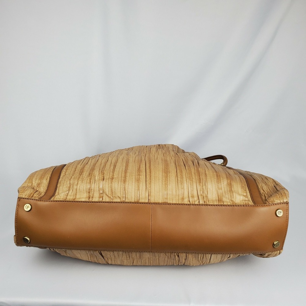 Donald‎ Pliner Large Texture Leather Hobo Bag Wave Pleat Satchel Shoulder Purse - Picture 4 of 12